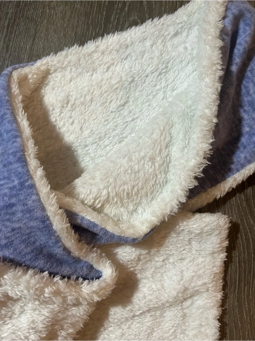 Blue and White Warm Soft Cozy Fuzzy Winter Scarf
